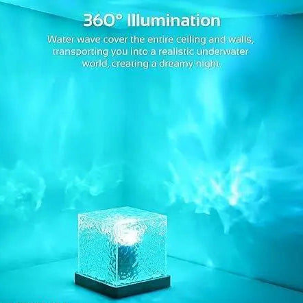 Projector Lights Ocean Wave, Romantic Warm Ocean Wave Water Night Light Projector 3D Water Wave Effect, Romantic LED Light Projector Projection Lamps Crystal Table Lamp for Bedroom Decor