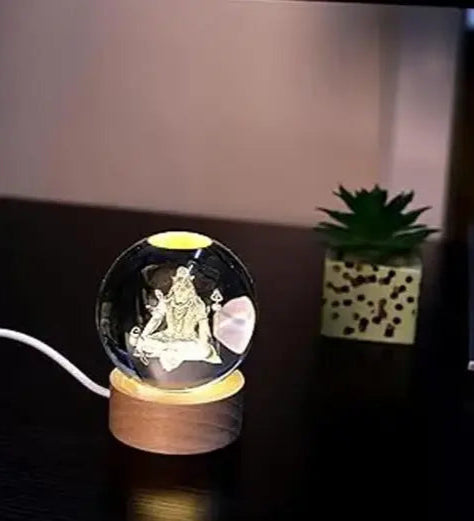 LAVEDAM Cristal 3D Night Ball (Moon/Sky Crystal Ball Night Lamp Light ( Prevue shiva )