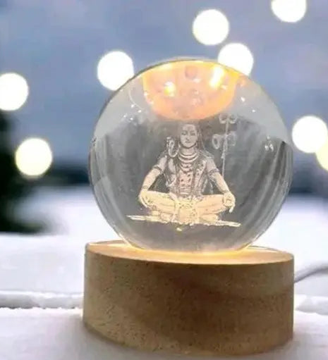 LAVEDAM Cristal 3D Night Ball (Moon/Sky Crystal Ball Night Lamp Light ( Prevue shiva )